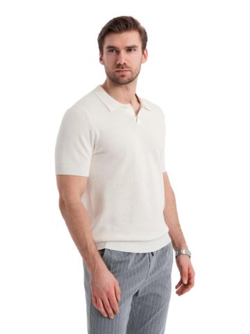Vyriški baltos spalvos polo marškinėliai Swing